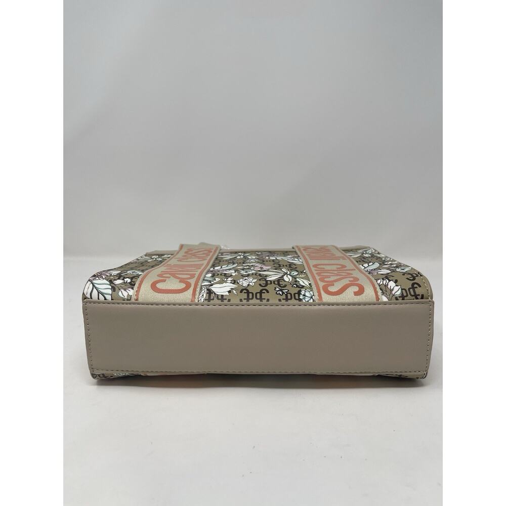 Cavalli Class Serafina Top Handel Tote Bag Beige Floral Print MSRP $99 - Picture 5 of 10